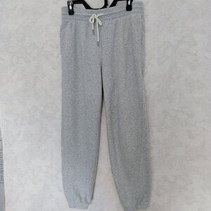 Aerie Gray Fleece Jogger Sweatpants Elastic Cuff Sizw Medium